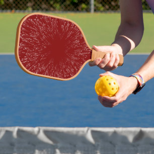 Raquette De Pickleball Abstraite explosion de l'espace rouge et blanc