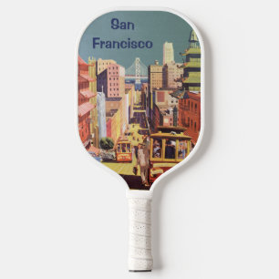 Raquette De Pickleball Affiches de voyage des anciennes voitures à câble 