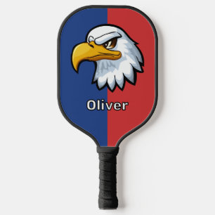 Raquette De Pickleball Aigle de dessin animé patriotique personnalisé