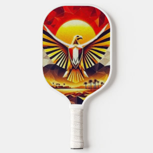 Raquette De Pickleball Aigle Drapeau Artistique Golden Egyptien
