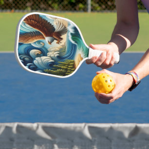 Raquette De Pickleball Aigle Majestueux Tournant Au-Dessus Des Eaux Crist