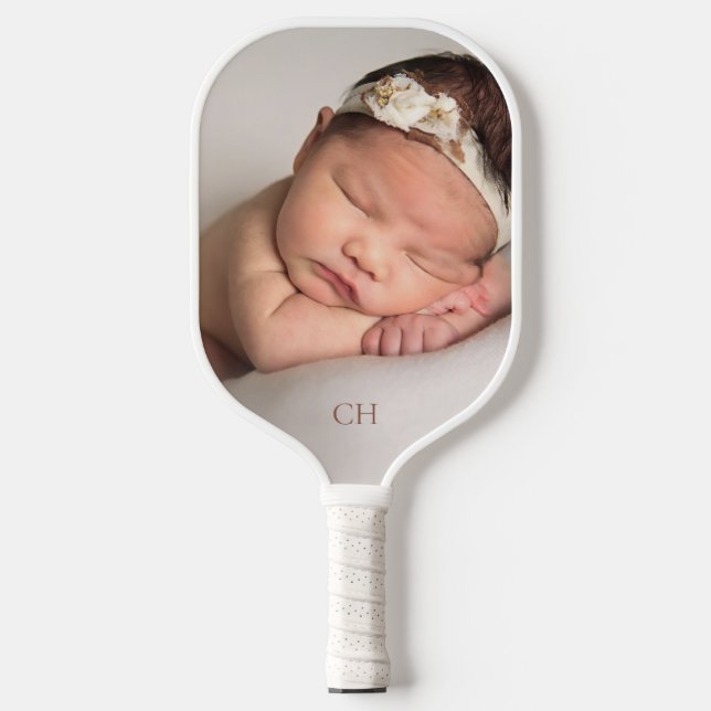 Raquette De Pickleball Ajouter votre monogramme photo (Recto)