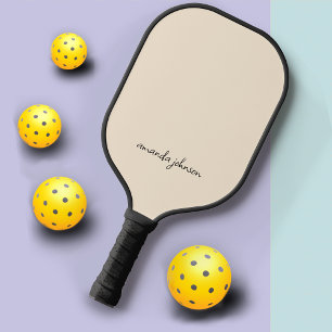 Raquette De Pickleball Ajouter votre nom complet Monogramme minimal sur c
