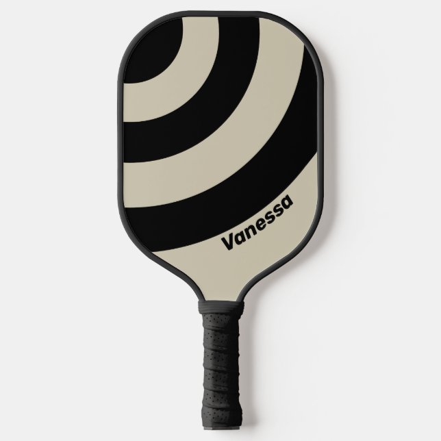 Raquette De Pickleball Albâtre rétro trois cercle bande avec nom (Recto)