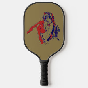 Raquette De Pickleball Américain Manga Neko Catgirl Kawaii Anime