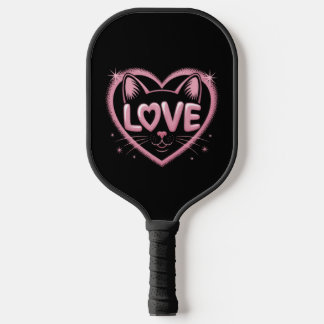 Raquette De Pickleball Amour de chat scintillant