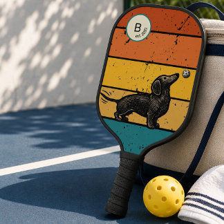 Raquette De Pickleball Amoureux de chiens rétro Dachshund Pickleball