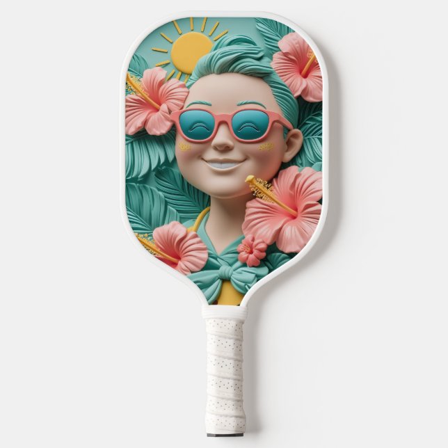 Raquette De Pickleball Amusement de Pickleball Tropical - Design de Paddl (Recto)