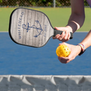 Raquette De Pickleball Ancre Naútíque Monogramme Bois Beige