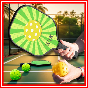 Raquette De Pickleball Anniversaire de Pickleball Vert Rayures RÉTRO Spor