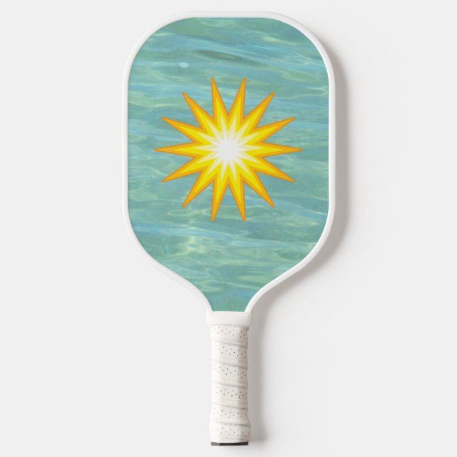 Raquette De Pickleball Aqua Ocean Starburst Vibes côtières (Recto)