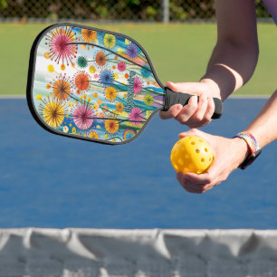 Raquette De Pickleball Aquarelle Fleur sauvage Lilies Meadow