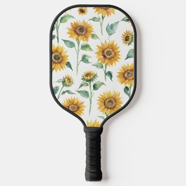 Raquette De Pickleball Aquarelle Motif de tournesol (Recto)