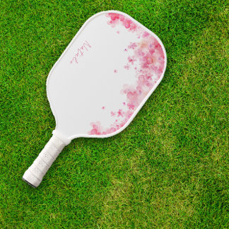 Raquette De Pickleball Aquarelle nom floral blanc