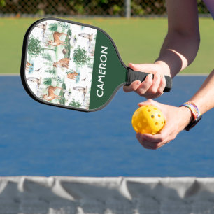 Raquette De Pickleball Aquarelle Woodland Baby Motif animal