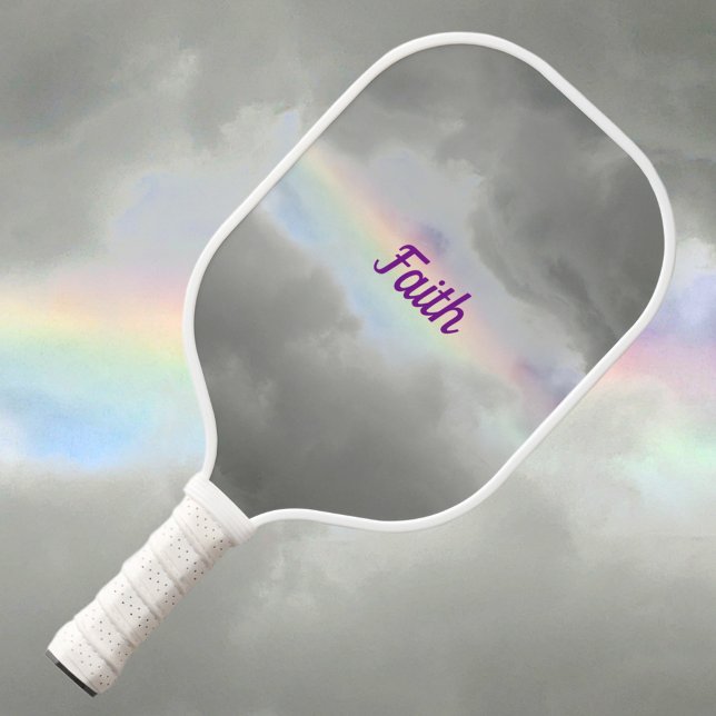 Raquette De Pickleball Arc en ciel dans les nuages orageux Ciel photograp (Créateur téléchargé)