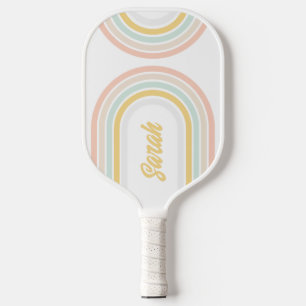 Raquette De Pickleball Arc-en-ciel moderne avec nom personnalisé