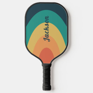 Raquette De Pickleball Arc-en-ciel Rétro Moderne Personnalisé