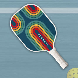 Raquette De Pickleball Arche de ligne rétro avec couleurs arc-en-ciel - N