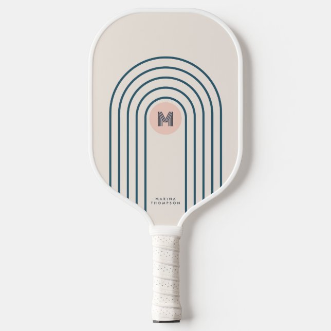 Raquette De Pickleball Arcs de lignes géométriques Abstraites Pastel (Recto)