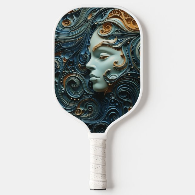 Raquette De Pickleball Art 3D de la femme Lune (Recto)