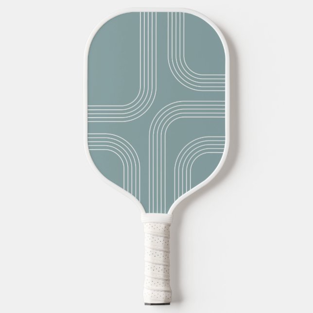 Raquette De Pickleball Art en ligne de style moyen siècle Abstrait (Recto)