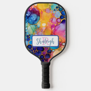 Raquette De Pickleball Artistique, coloré, Arc-en-ciel et alcool