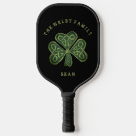 Raquette De Pickleball Artsy Shamrock irlandais Famille et nom Personnali