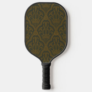 Raquette De Pickleball Audsley Or vintage doré lily couronne vert damas d
