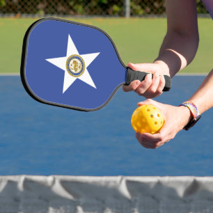 Raquette de Pickleball avec le drapeau de Houston,
