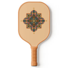 Raquette de pickleball avec mandala géométrique pê