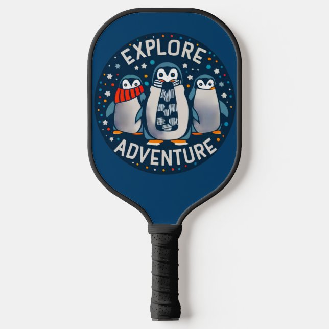 Raquette De Pickleball Aventure de pingouins : Les amateurs de pingouins  (Recto)