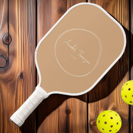 Raquette De Pickleball Baiser de pêche moderne du milieu du siècle | Nom 