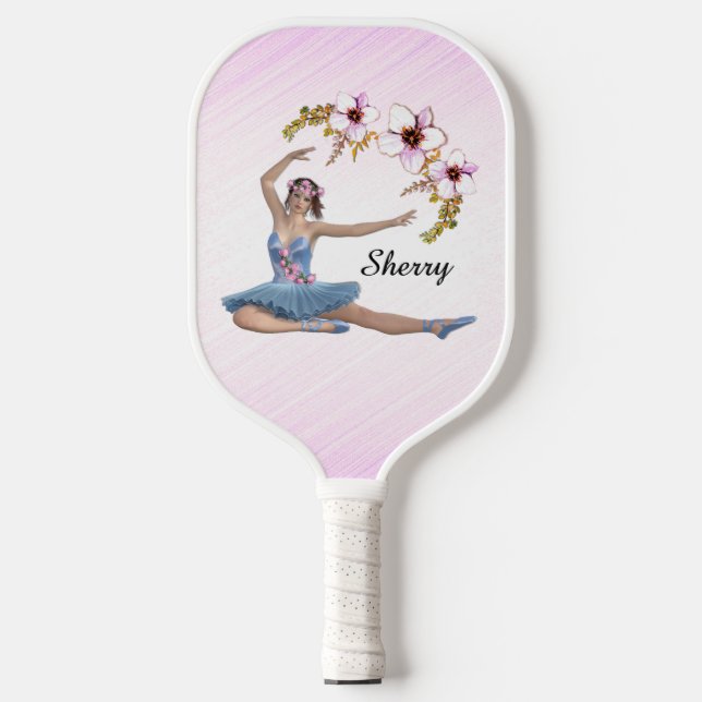 Raquette De Pickleball Ballerina en bleu rose personnel (Recto)