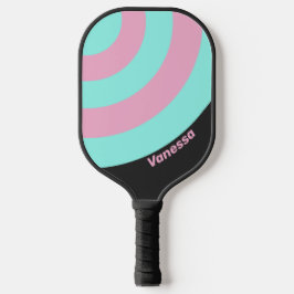 Raquette De Pickleball Bande circulaire de prisme de nuit rétro avec nom