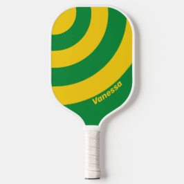 Raquette De Pickleball Bande de trois cercles de palme tropicale rétro av