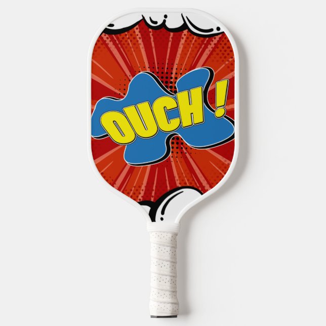 Raquette De Pickleball Bande dessinée Art Pop Ouch Drôle (Recto)