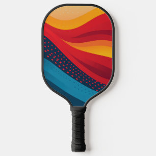 Raquette De Pickleball Bandes de couleurs vives avec motifs à points