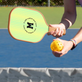 Raquette De Pickleball Bandes jaunes et turquoises personnalisées