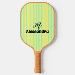Raquette De Pickleball Bandes jaunes et turquoises personnalisées pickleb