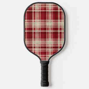 Raquette De Pickleball Bandes Plaid Crème Rouge