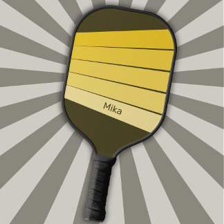 Raquette De Pickleball Bandes rétro Couleurs monochromatiques jaunes