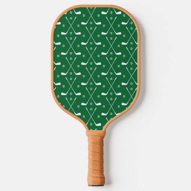 Raquette De Pickleball Bat De Golf Et Arrière-Plan Vert (Recto)