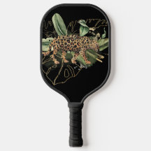 BEAU LEOPARD ART AVEC FEUILLES TROPICAUX