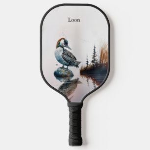 Raquette De Pickleball belle laine sur une roche en aquarelle