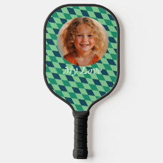 Raquette De Pickleball Belle photo personnalisée verte
