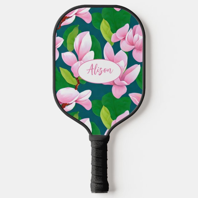 Raquette De Pickleball Belles fleurs de Magnolia rose (Recto)