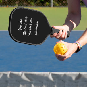 Raquette De Pickleball Best Papa Cadeau Chic Script personnalisé Nom Cool