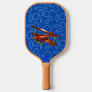 Raquette De Pickleball Bi-plan rouge Boucles Cercles bleues