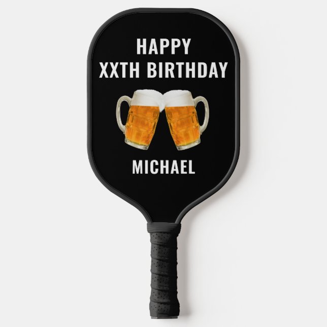 Raquette De Pickleball Bière Moderne Anniversaire Bravo Cadeau Pour Lui (Recto)